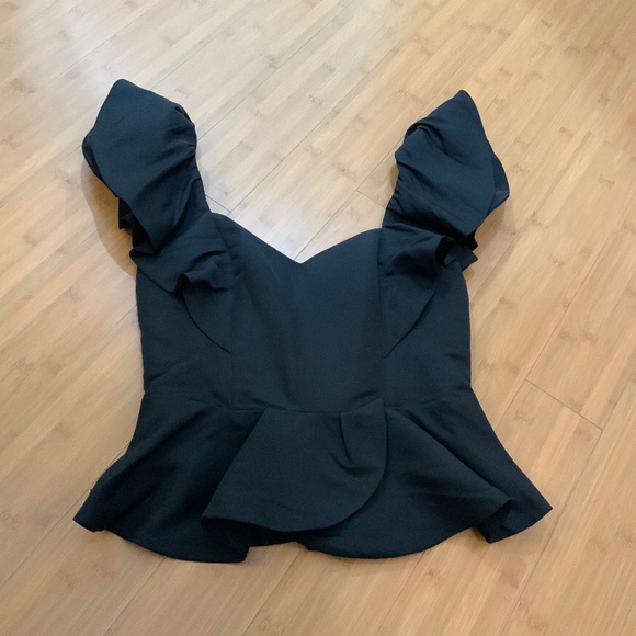 Express Flutter Sleeve Peplum Top - Picture 1 of 4